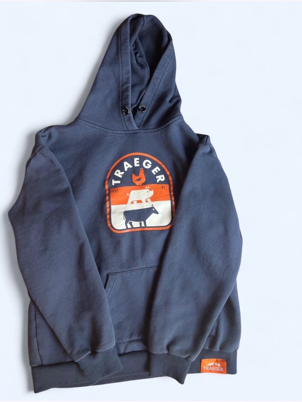 Men's Navy Crewneck Hoodie with Logo